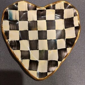 Ceramic McKenzie Childs heart shaped decorative dish